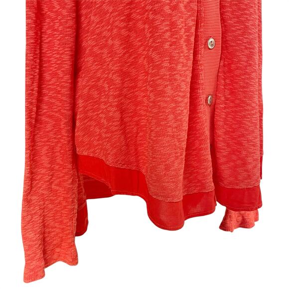 ANTHROPOLOGIE LEFT OF CENTER Evie High-Low Button-Up Orange Cardigan Size L - Picture 4 of 8